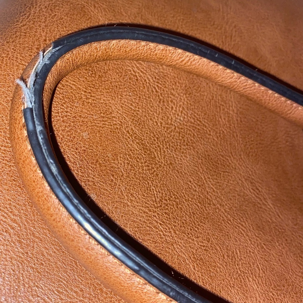 DASEIN Satchel Handbag Shoulder Bag Tote Vegan Textured Leather in Brown Gold - Picture 6 of 13